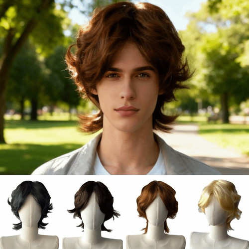 Men short wig - wolf, tail