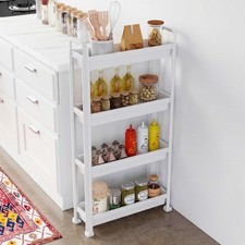 4-Tier Narrow Mobile Shelving