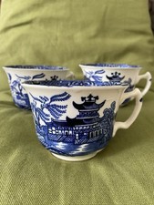 3 Vintage Burleighware Tea Cups. For Display, Props, Candle making, Planters