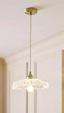 Habitat Petal Glass Pendant Ceiling Light - Brushed Brass - NEW customer return