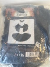 Adult Dark  Fallen Angel Costume Set for Women Black Wings Tutu and Halo