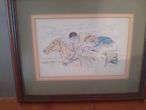 Horse racing print framed - horse,