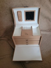 Real Leather Tan Jewellery Box