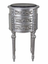 Bedside Cabinet Baroque Silver
