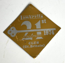 Lambretta Club GB 21st Anniversary Plague 1974