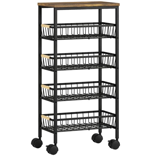 Homcom metal kitchen - kitchen, trolley