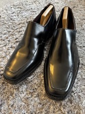 SAMUEL WINDSOR LEATHER LOAFER SHOES - SLIP ON - BLACK - UK 11 - BRAND NEW