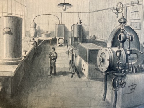 Drawing miniature 1900 ink - drawing,