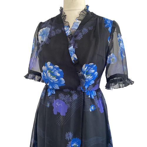 Vintage 1970s floral dress - 1970s,