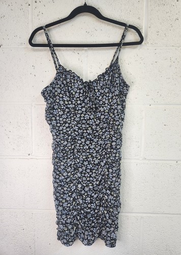 Black blue floral - black,