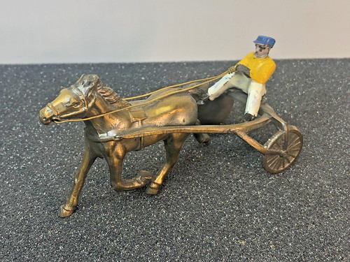 Vintage brass jockey sulky - vintage,