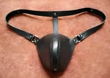 Real Leather Jockstrap Gay Sexy Thong Mens Leather Underwear G-string Briefs
