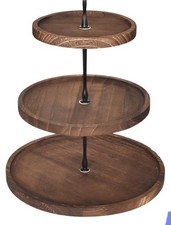 Cup Cake Stand 3 Tier | Wooden Holder Tower Tiered Dessert Stand