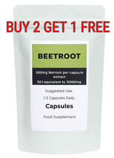 Beetroot Capsules 15 000mg 30:1 Extract High Strength  No Fillers Blood Pressure