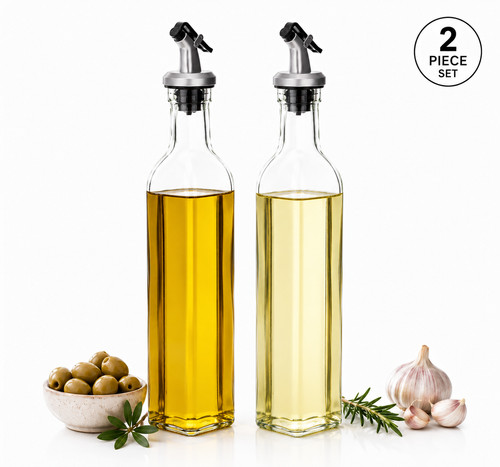 Square glass oil dispenser - square,