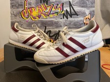 Mens Adidas Dragon Trainers White & Burgundy Uk  9 terrace casuals ??