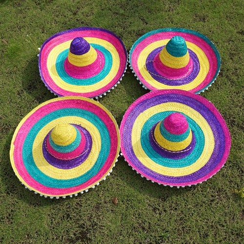 Colorful wide brim mexican - colorful,