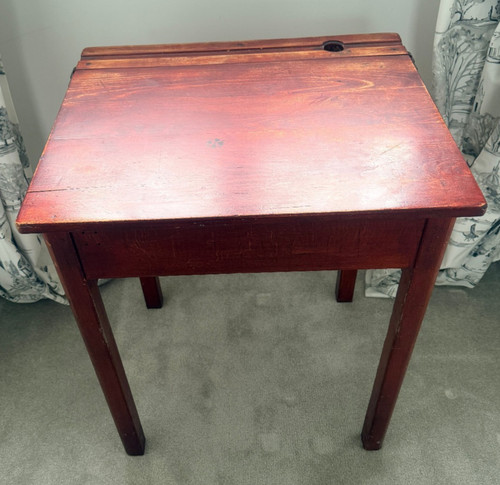 Vintage wooden school - vintage, desk