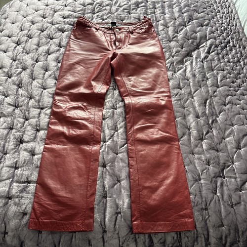 Gap real leather red trousers - real,