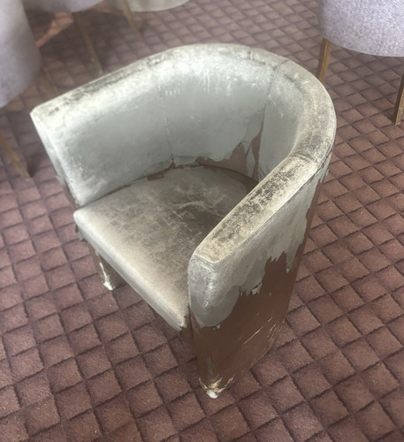 Upholstered brown tub chair - brown,