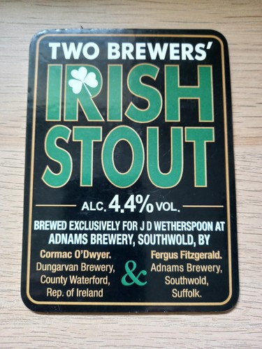 Adnams two brewers - two, stout