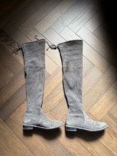 Stuart Weitzman Lowland Thigh-High Boots Grey Suede Women UK 5 EU 38 RRP £895