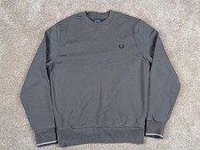 Fred Perry  Sweatshirt  Size M Mens  Grey Crew Neck Jumper Embroidered Logo