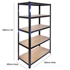 Rack for Home Warehouse Shop Display Garage Boltless Shelving 5 Tier Heavy Duty 