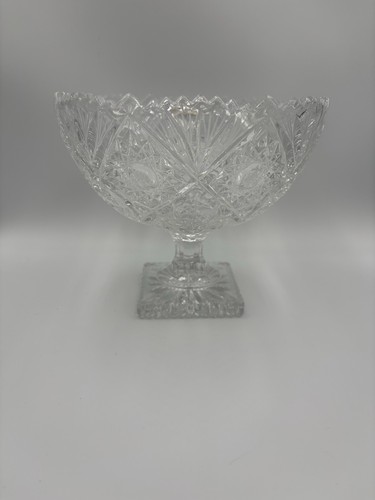 Vintage cut glass pedestal - vintage,