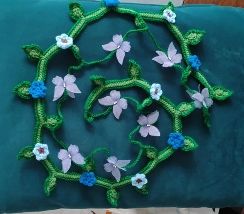 Crochet floral bunting garland - floral,