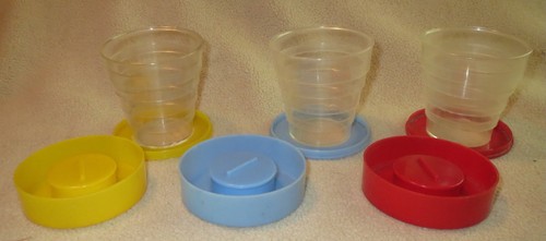 Three collapsible plastic - three, cup