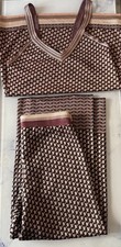 Zara Geometric Dogtooth Print Co Ord Set Culotte Vest Outfit Size Medium