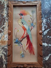 Vintage Feather Art in Wooden