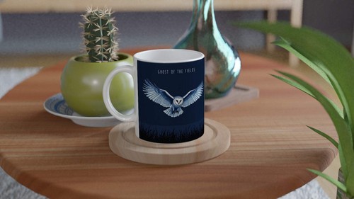 Barn owl hunting coffee - barn, tea