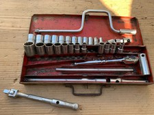 GENUINE VINTAGE BRITOOL SOCKET SET 1/2 DRIVE WITH LR250 RATCHET IN VERY GOOD CON