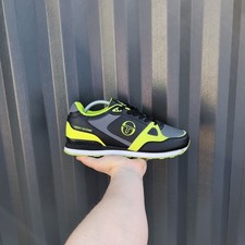 UK 8 - Sergio Tacchini Vinci Runner Black Green Mens Trainers Casuals Terraces