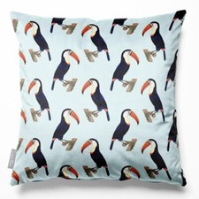 Luxury Designer Eco-Velvet Filled UK Cushion For Sofa Toucans Many Colours Sizes