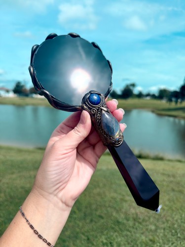 Black obsidian scrying - 10”,