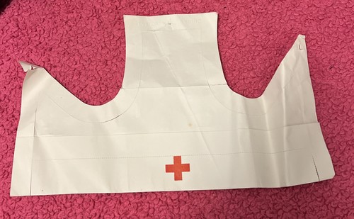 Vintage red cross nurse hat - red,