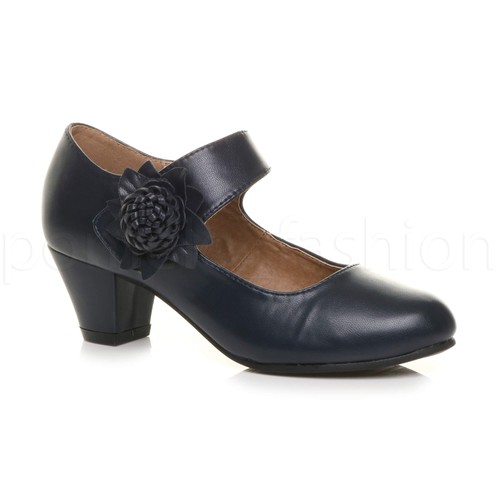 Womens ladies mid chunky heel - ladies,