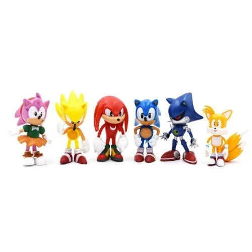6pcs sonic the - hedgehog, pvc