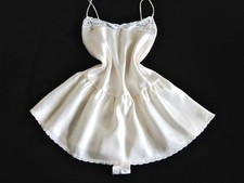 Vintage Etienne Ivory Satin Skirted Ballerina Teddy M Bias-Cut Lace Pearls NEW