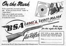 BSA 'Cadet & Cadet Major' Air Rifles ADVERT (3) Small 1950s Print Ad 162/05