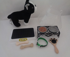 our generation dolls pet dog with collar food stand scales og