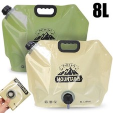 8L Water Container Bag With Tap Folding Water Storage Carrier for Camping Hiking