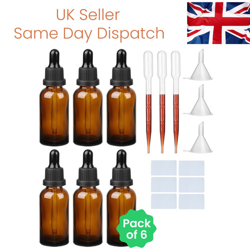 Amber glass dropper bottle - glass,