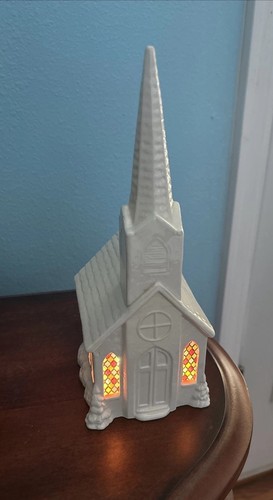 Lighted ceramic church - lighted,