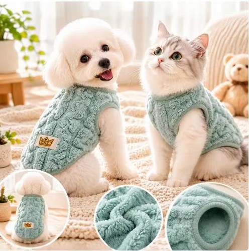 Pet dog cat fleece sweater - pet,