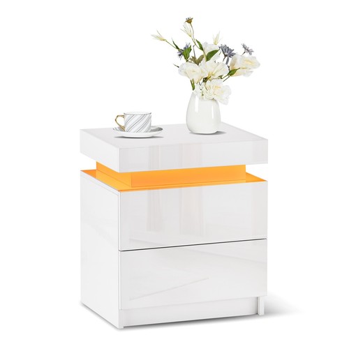 High gloss led bedside table - led,