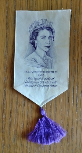 Vintage 1953 silk bookmark - 1953,